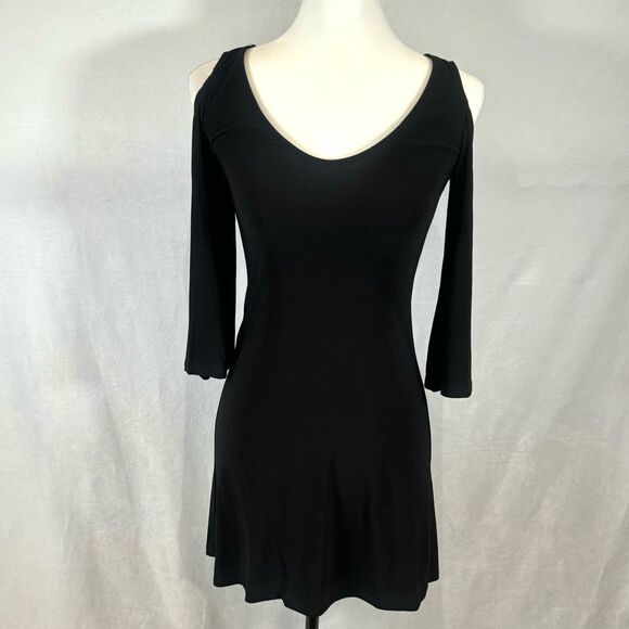 Nordstrom Jump Apparel Triasta Knit Cold Shoulder Black Dress Size XXS - Picture 1 of 6